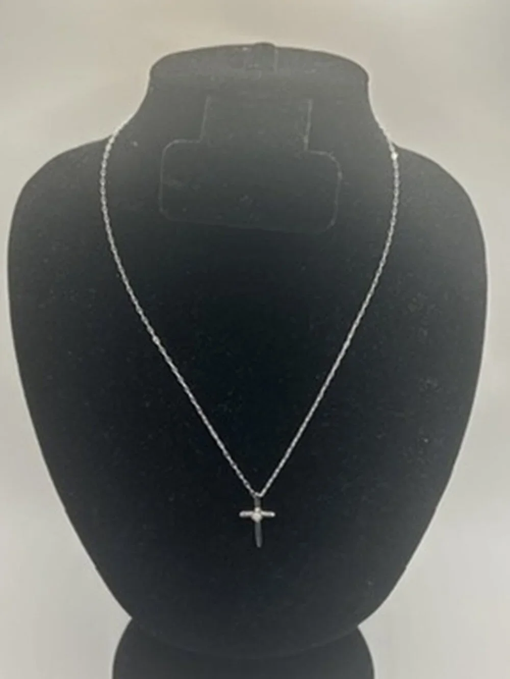 Dainty Vintage Cross Pendant Necklace Real Silver Stainless Steel Plated Womens